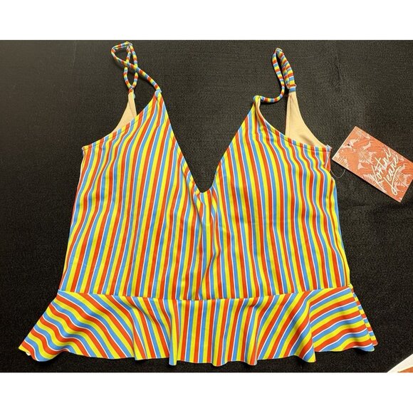 NWT KORTNI JEANE Women 2 Piece Swimsuit Bikini Scoop Back Sz M Multicolor 28-5 - Picture 6 of 16